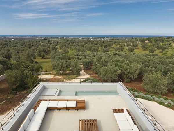The stunning views from the roof terrace, which has a long plunge pool Jacuzzi.